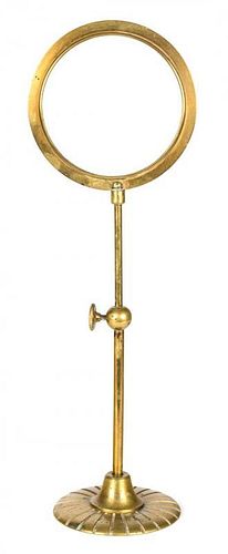 A French Brass Magnifying Glass Stand