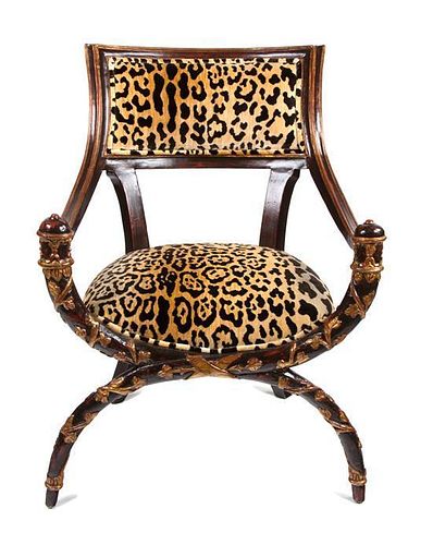 A Continental Style Armchair Height 35 inches.