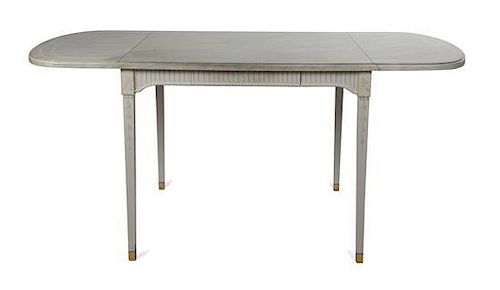 A George III Style Painted Drop-Leaf Table Height 29 x width 36 1/2 depth 36 inches.