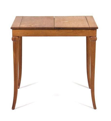 An Oak Backgammon Table Height 28 1/4 x width 28 x depth 21 3/4 inches.
