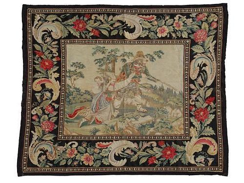 A Continental Tapestry Wall Hanging 77 3/4 x 91 1/2 inches.