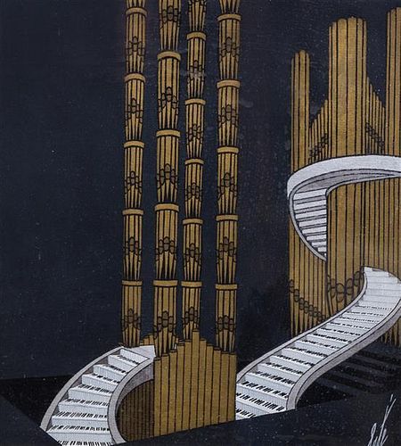 Erte, (Russian/French, 1892-1990), Spiral Staircase
