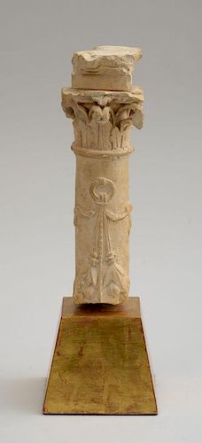CONTINENTAL CARVED TERRACOTTA CORINTHIAN CAPITAL FRAGMENT, AFTER THE ANTIQUE