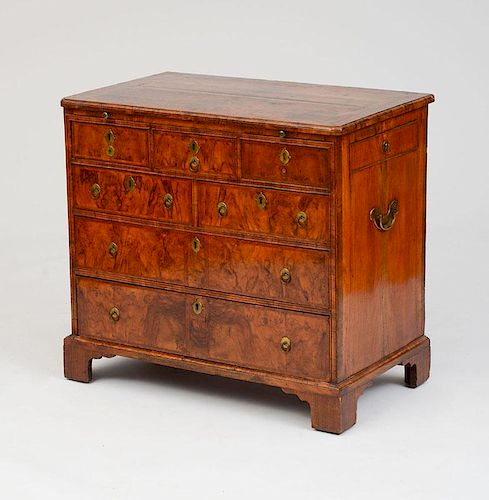 GEORGE II INLAID WALNUT BACHELOR'S CHEST OF DRAWERS
