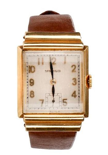 Art Deco IWC for Tiffany & Co. 14k Watch