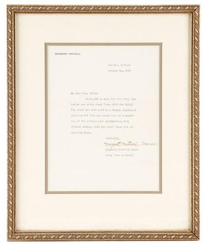 Margaret Mitchell Signed 1939 Personal Letter