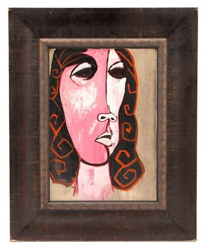 Oswaldo Guayasamin, Gouache, Untitled (Pink Woman)