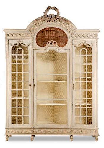 Palatial Louis XVI Style 3 Door Cabinet Armoire