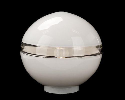 Italian Mid Century Modern Glass Globe Table Lamp