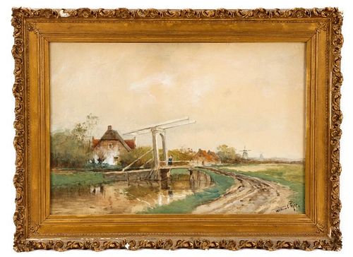 Willem Cornelis Rip, Dutch Landscape, Watercolor