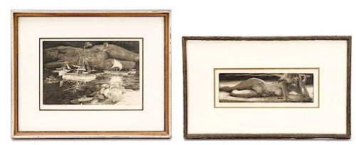 Group Of Two James Yarbrough Signed Etchings