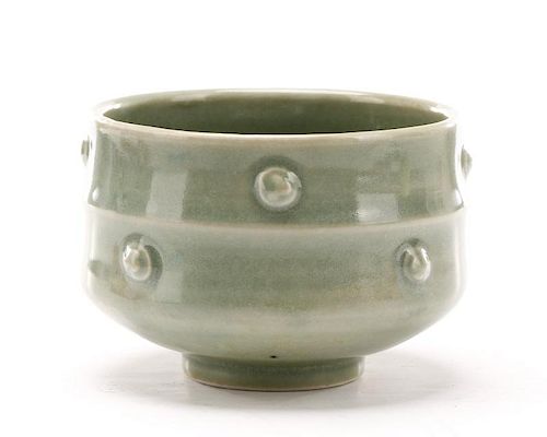 David Leach, Celadon Porcelain Bowl with Clovers