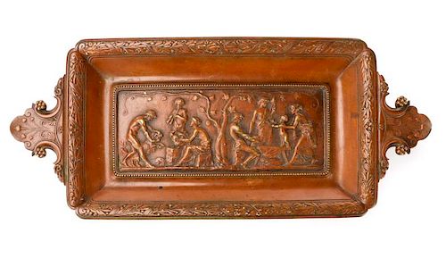 Manner of Robert, Bronze Neoclassical Footed Tray
