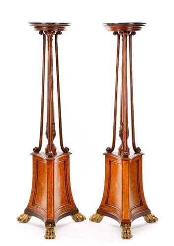 Pair of Maitland-Smith Mahogany Pedestals