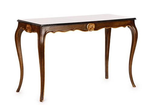 Marble Top & Giltwood Console Table, 20th C.