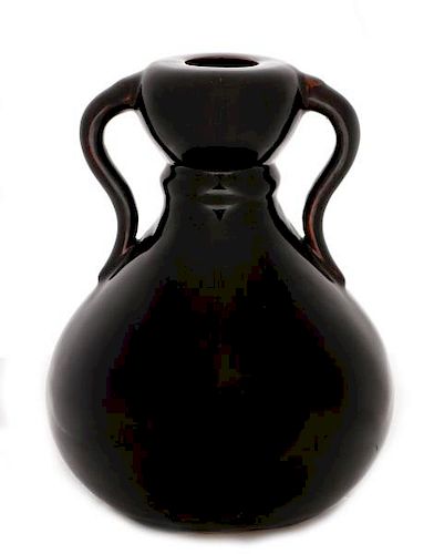 Chinese Black Glazed Double Gourd Form Vase
