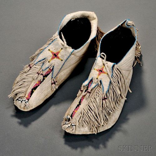 Apache Beaded Hide Moccasins