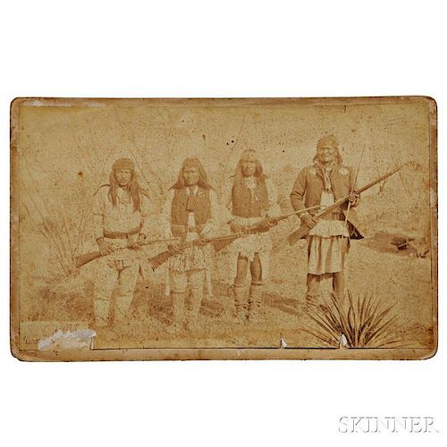 C.S. Fly Photograph of Geronimo, Son, and Two Picked Braves