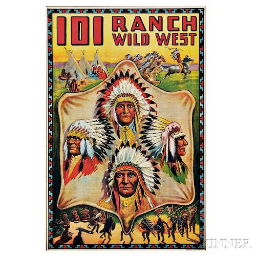 Framed 101 Ranch Wild West Poster