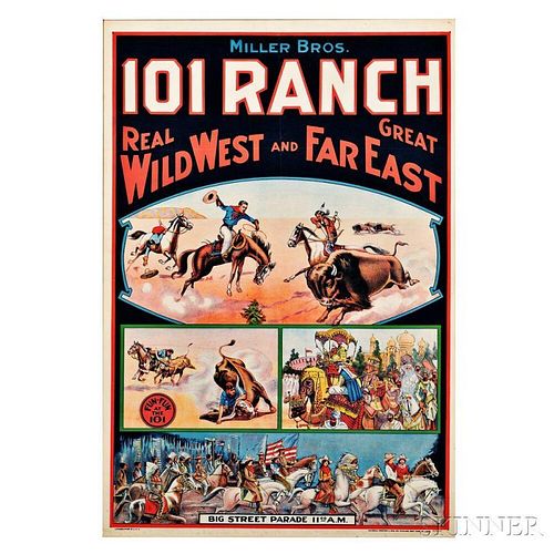 Framed Miller Bros. 101 Ranch Wild West Show Poster