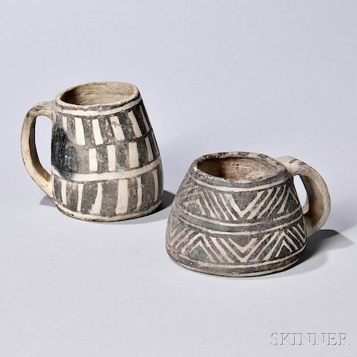 Two Anasazi Black-on-white Mugs