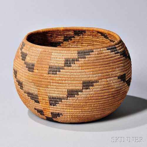 California Polychrome Coiled Basketry Bowl