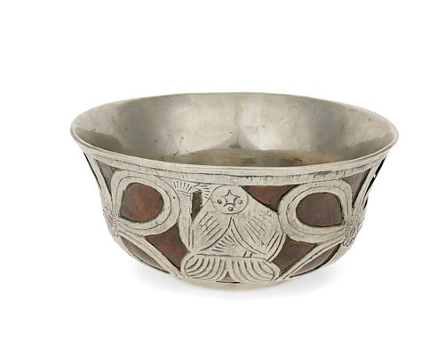A South American silver and copper bowl