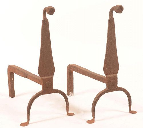 Late 18th/Early 19th Century Iron Andirons.