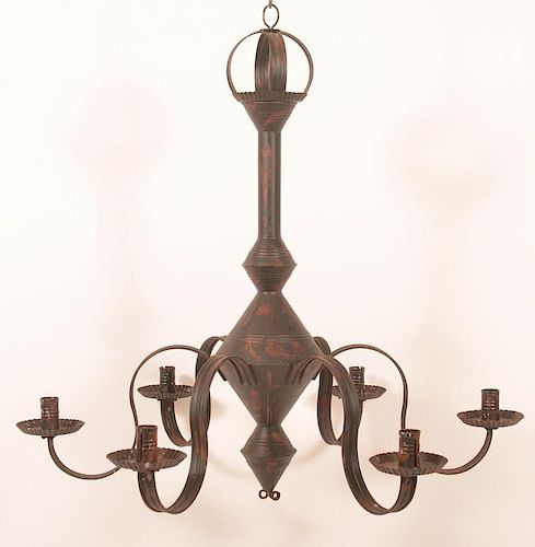 Jerry Martin Tin Six Arm Candle Chandelier.