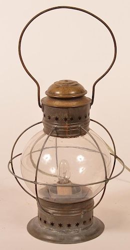 Antique Tin Onion Lantern.
