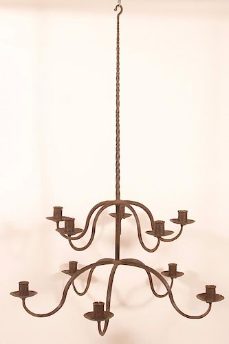 Wrought Iron 10 Arm Candle Chandelier.