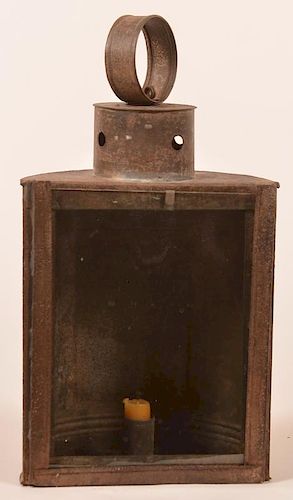 19th Century Tin Half Circular Candle Lantern.