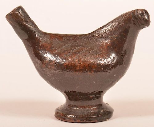 19th Century Redware Bird Form Whistle.