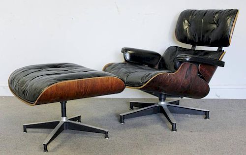 Eames Rosewood 670 Lounge Chair and Ottoman.