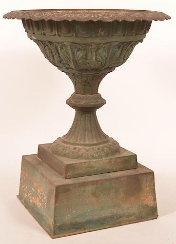 19th century cast iron 2-part Victorian urn