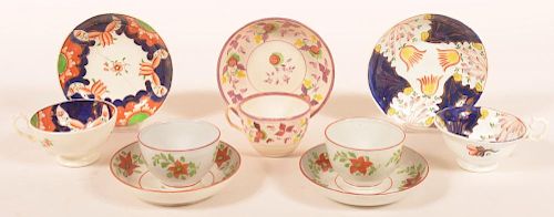 5 Soft China Floral Decorated Cups and Saucers.