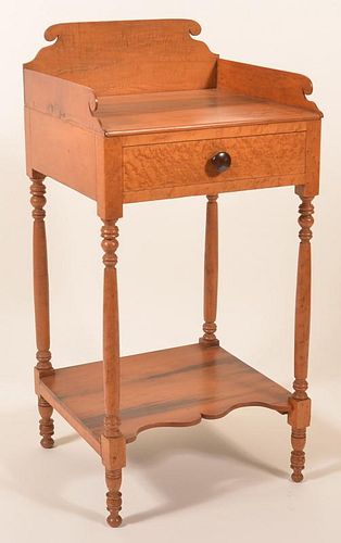 Federal Bird's Eye Maple One Drawer Stand.