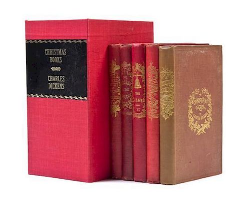 DICKENS, CHARLES. Complete set of Christmas Books. 5 vols. First editions.