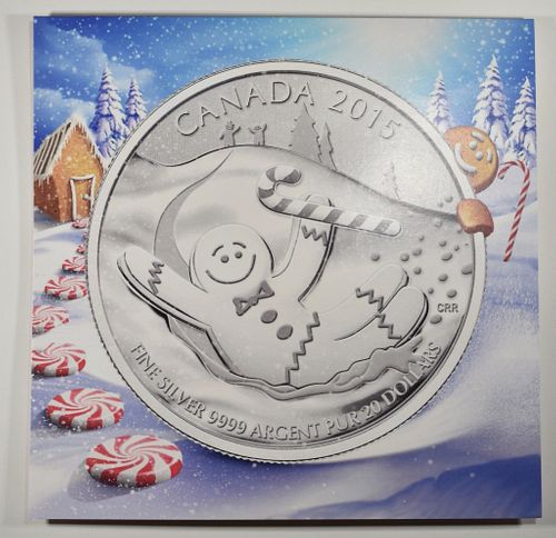 2015 CANADA $20 .9999 SILVER GINGERBREAD MAN  COIN