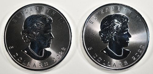 (2) CANADA MAPLE LEAF COINS