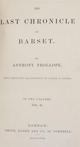 TROLLOPE, ANTHONY. The Last Chronicle of Barset. London, 1867. 2 vols. First edition in book form.