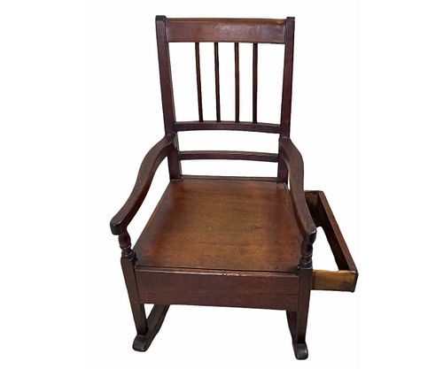 19th CENTURY ROCKING CHAIR WITH DRAWER