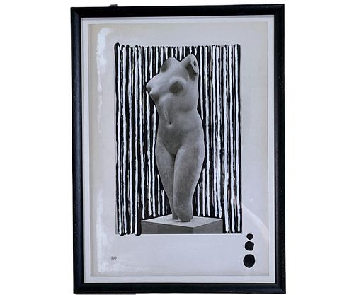FRAMED & MATTED FEMALE NUDE BUST PRINT