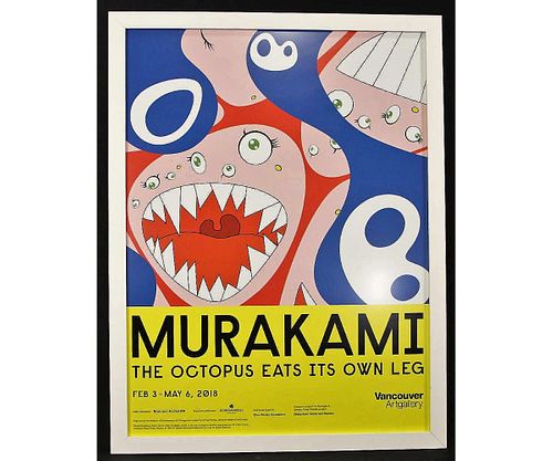 FRAMED MURAKAMI ART EXHIBITION POSTER