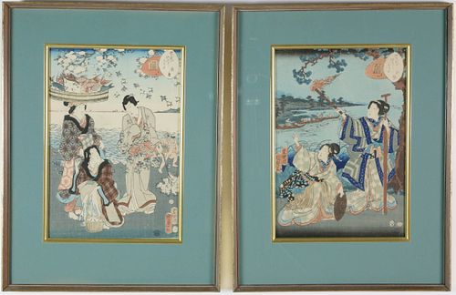 Pair of Japanese Wood Block Prints