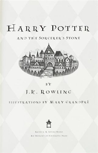 ROWLING, J.K. Harry Potter and the Sorcerer's Stone. (New York), (1998). First US edition, later printing.