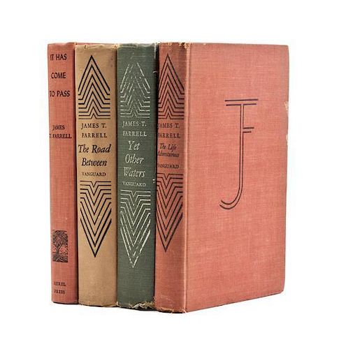 FARRELL, JAMES. A group of four inscribed first editions.