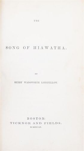 LONGFELLOW, HENRY WADSWORTH. The Song of Hiawatha. Boston, 1855. First American edition, first issue.