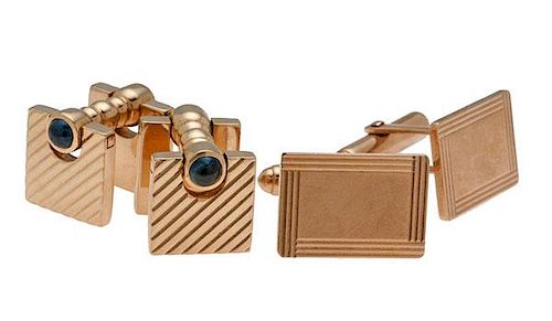Cuff Links in 10 and 14 Karat Yellow Gold 