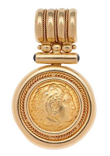 "Heracles" Coin Pendant in 18 Karat Yellow Gold 